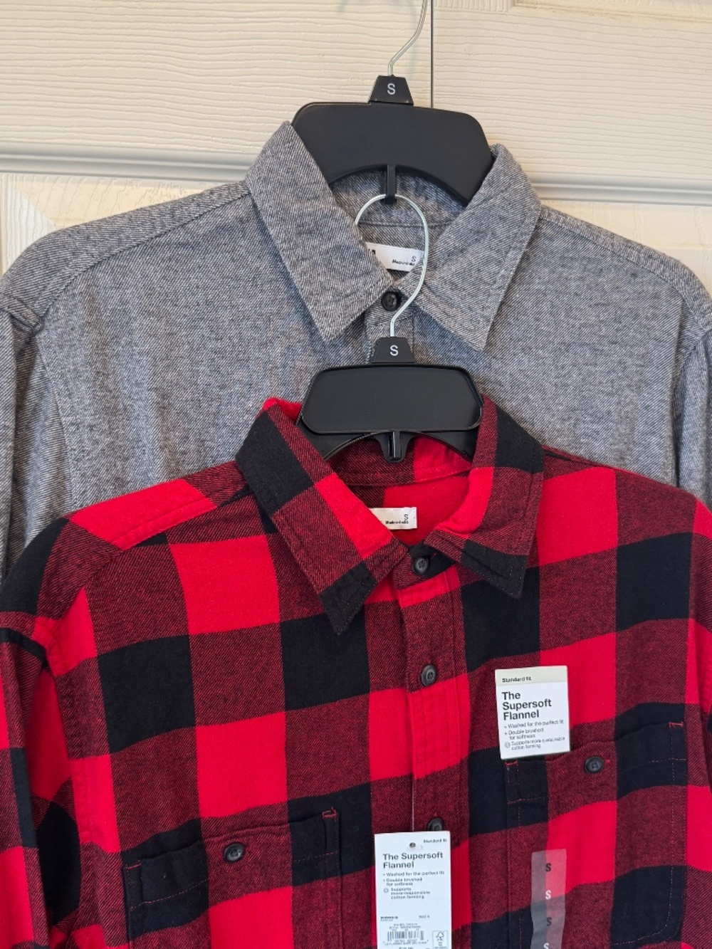Lot of 2, NWT, Sonoma Men's 100% Cotton Super Soft Flannel Shirt Small